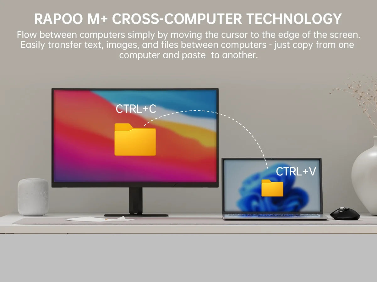 Rapoo MT760L/MT760M Multi-mode Rechargeable Wireless Mouse Ergonomic 4000 DPI Support Up to 4 Devices Bluetooth Mouse