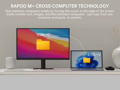 Rapoo MT760L/MT760M Multi-mode Rechargeable Wireless Mouse Ergonomic 4000 DPI Support Up to 4 Devices Bluetooth Mouse