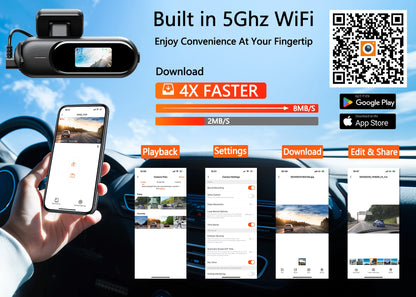 Dashcam for cars 4K UHD Recording Car Camera HDR Night Vision Video Recorder Builtin WiFi 24H Parking Monitoring car accessories