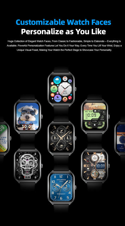 2025 new smart watch, 1.96-inch sports watch, IP67 waterproof, 110+ sports mode, fitness activity tracker, ultra-thin watch.