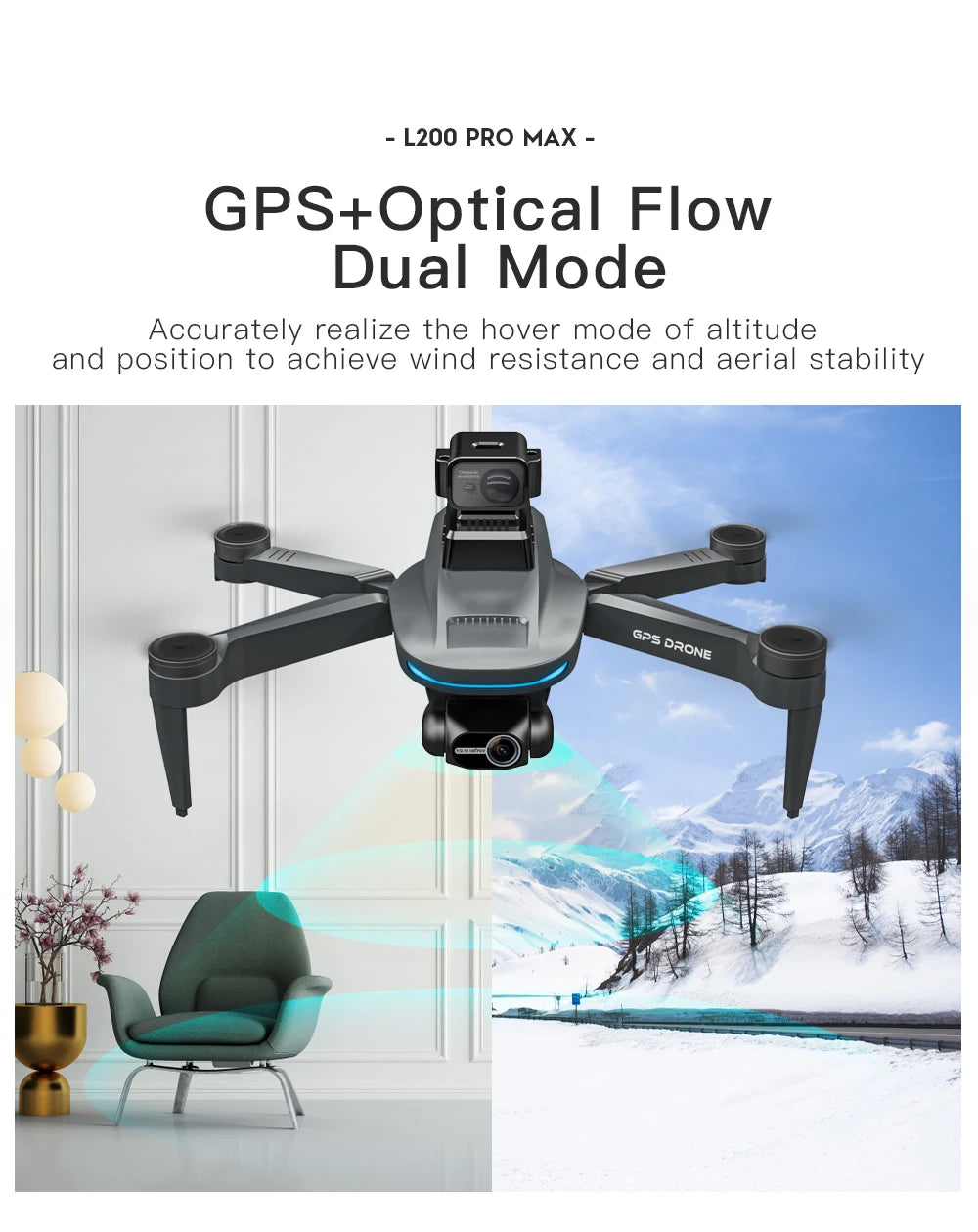LYZRC L200 PRO MAX Camera Drone 4K Professional 2-Axis PTZ GPS Dron Brushless 360 Obstacle Avoidance 5G WIFI Foldable Quadcopter