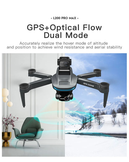 LYZRC L200 PRO MAX Camera Drone 4K Professional 2-Axis PTZ GPS Dron Brushless 360 Obstacle Avoidance 5G WIFI Foldable Quadcopter
