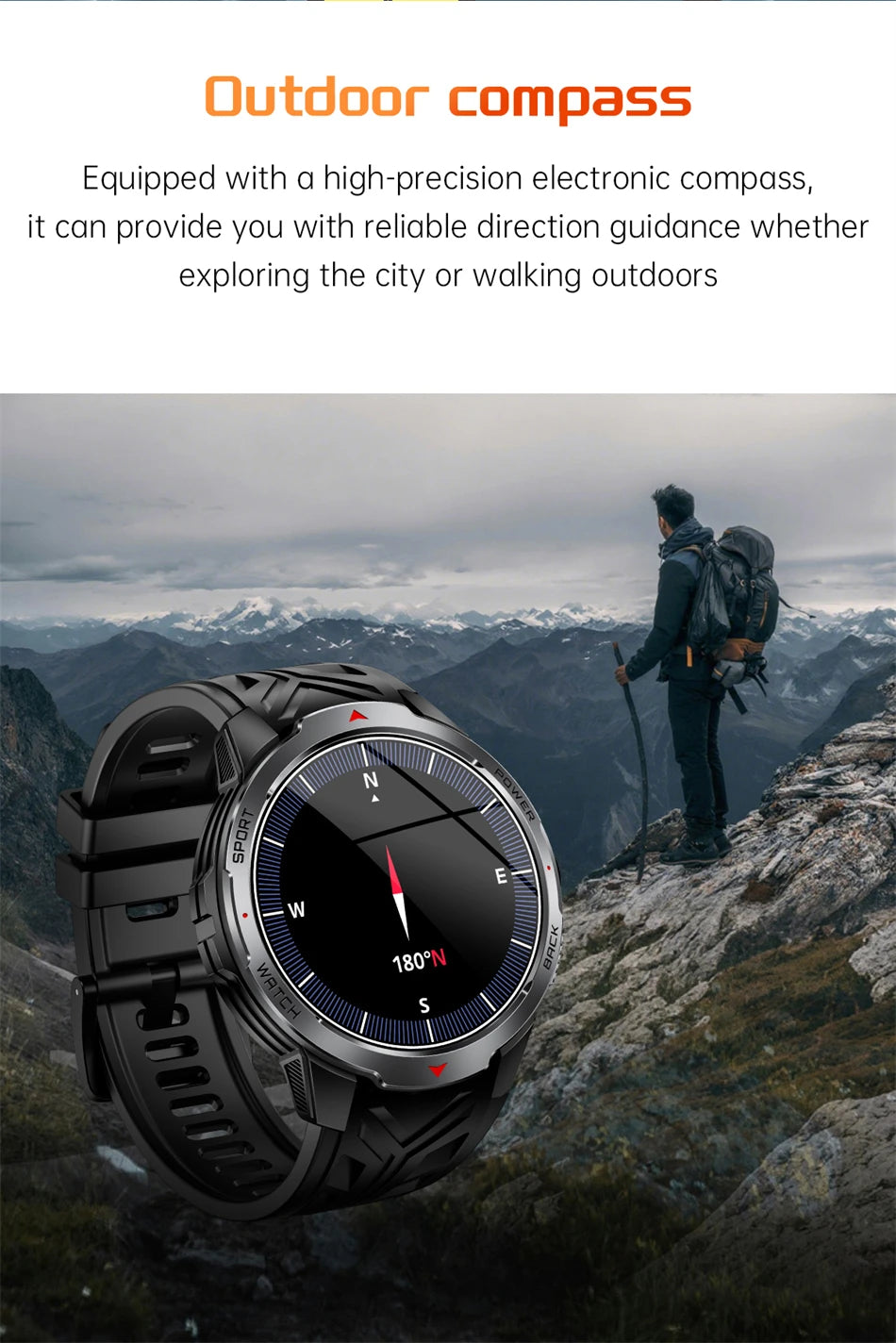 LIGE New 1100mAh Large Battery Sports Smart Watch Men Waterproof BT Call Smartwatch Men Sleep Heart Rate Monitor Compass Watches