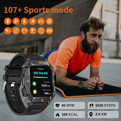New Outdoor Rugged Military GPS Sports Track Smartｗatches Men's Waterproof Bluetooth Call Voice Assistant Heart Rate Smart Watch