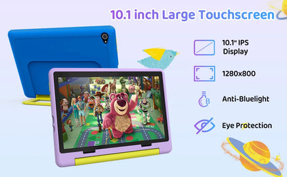 URAO 10 Inch Cartoon Pattern Kids Tablet Android Octa-Core 8GB RAM 64GB ROM Learning Education Games Tablets Children's Gifts