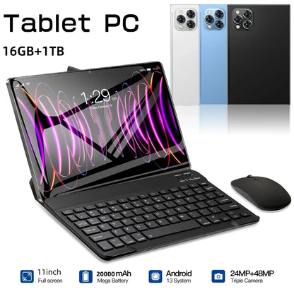 Android Tablet, 11 Inch Android 15 Tablet with Keyboard, 24GB+128GB, 2TB Expand, 8000mAh, 5MP+13MP, 5G WiFi, Mi IPS Touch Screen