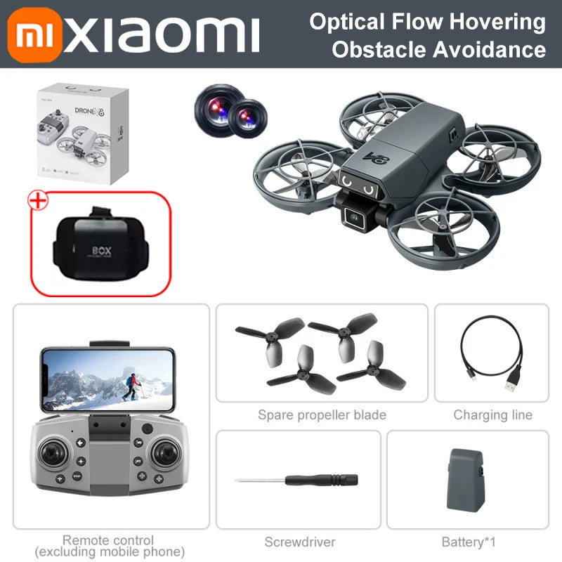 Xiaomi V86 Mini RC Drone 8K Aerial HD Intelligent Obstacle Avoidance Screen Remote Control Brushless Power GPS Helicopeter UAV