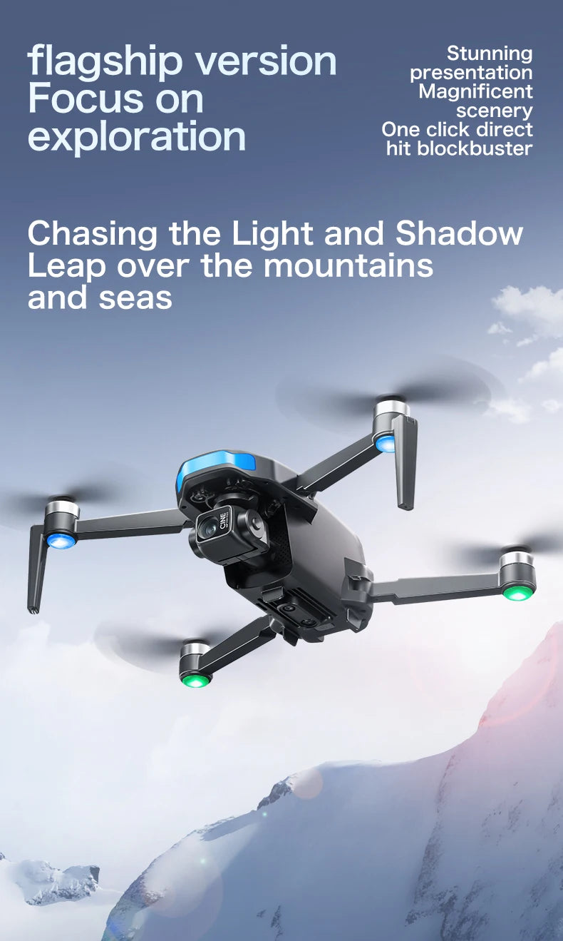 S-X1 GPS Drone 4K Professional HD Dual Camera 5G WIFI Brushless FPV Quadcopter Foldable 3-axis Gimbal Aerial Photography RC Dron