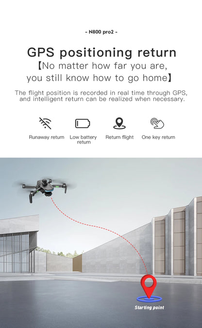 New N800 Pro2 GPS Drone Professional 8K HD Camera With Obstacle Avoidance 3-Axis Gimbal Brushless 5G WIFI FPV RC Dron Quadcopter