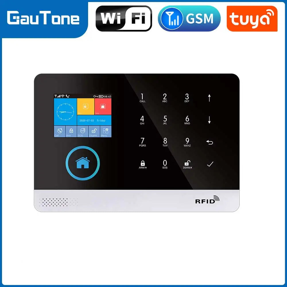 GSM Alarm System Tuya Smart Home WIFI Home Security System DIY Kit with door sensor and PIR motion sensor work with Alexa