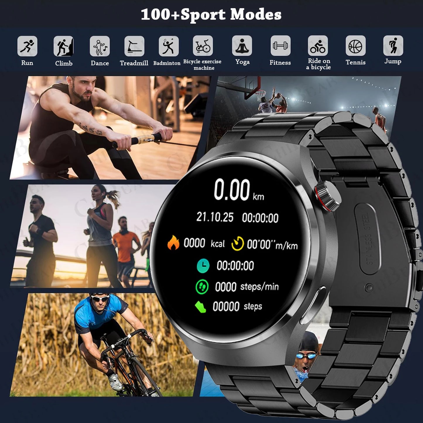 2025 New Fashion Ladies Smart Watch Full Screen Touch Health Monitoring Waterproof Blue Call Smartwatches Android IOS