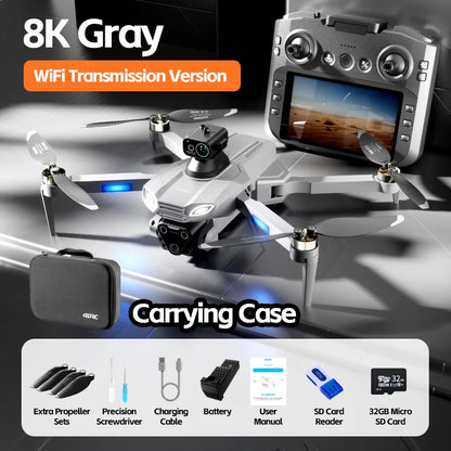 M7 Mini Drone Professional GPS 8K HD Camera Drones 5G WIFI FPV Video 4k UAV 4.5 inch large screen remote control RC Dron