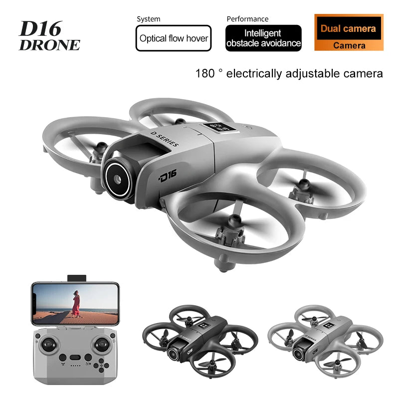 For Xiaomi D16 Mini Drone 8K HD Dual Camera Profesional 180° Electric Adjustable GPS Positioning Obstacle avoidance Bushless UA
