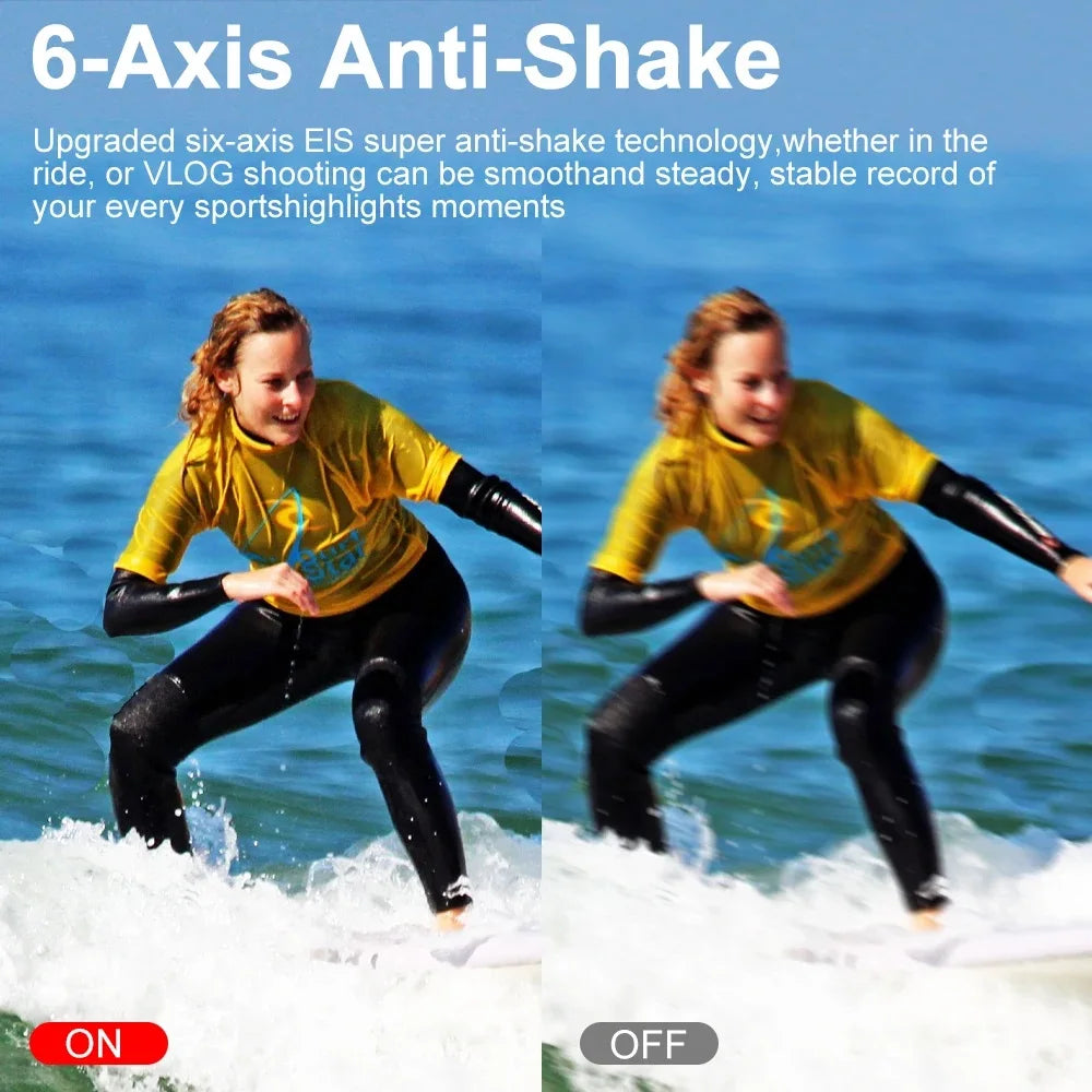 5K 4K60FPS Action Camera Dual IPS Touch LCD DVR EIS 170° 30M Waterproof 5X Zoom Sport Camera With Wireless Mic&Remote Control