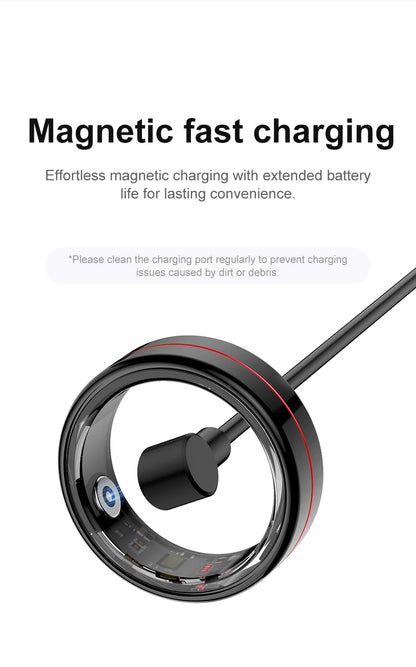 R04 Smart Ring for Men Women 5ATM Waterproof With Charging Case Health and Sleep Monitor Ring Multi-sport Mode Camera Control