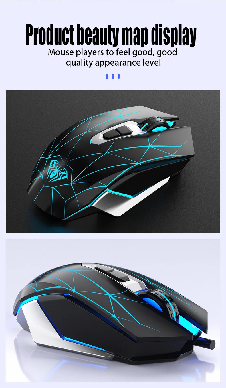 S50 New Gaming Mouse, Wired Mechanical Game, Macro Programming, Notebook, Desktop Computer, Office