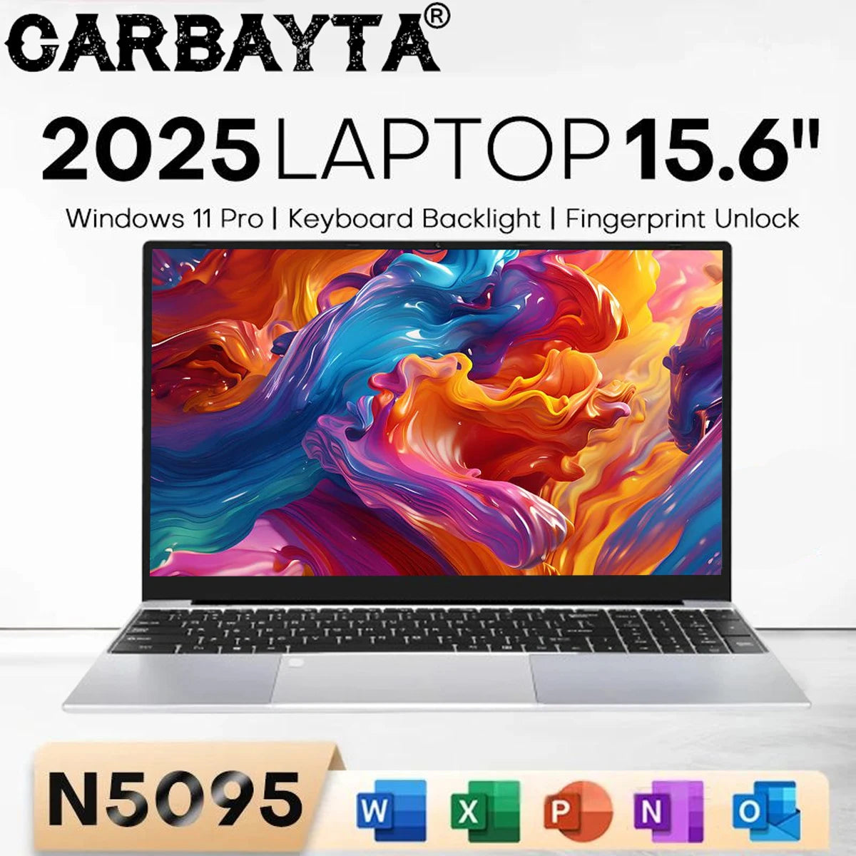 CARBAYTA 15.6" Laptop Computer Intel N5095 Notebook PC 16GB 32GB DDR4 128GB-2TB SSD Office Study PC Windows 11 1080P Laptops