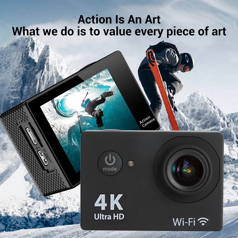 Ultra HD 4K Action Camera 1080P/30FPS 2.0 inch Screen WiFi Remote Control Mini Cameras Waterproof DV Helmet Go Sport Camera Pro