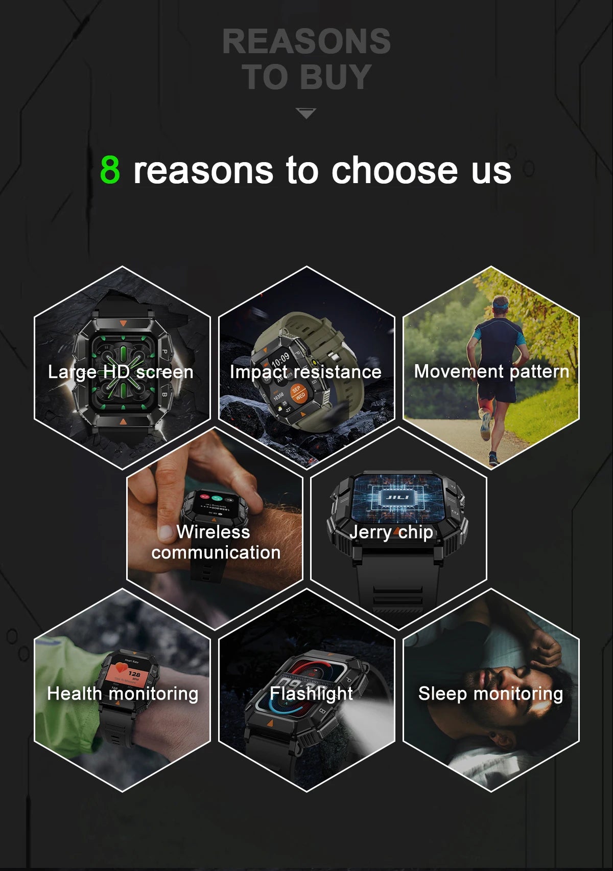 New Outdoor Rugged Military GPS Sports Track Smartｗatches Men's Waterproof Bluetooth Call Voice Assistant Heart Rate Smart Watch