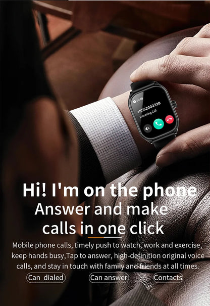 Smart Watch 2.01'' AMOLED Curved Screen IP68 Waterproof Bluetooth 5.3 Call AI Vioce Assistant Fitness Smartwatch for Men