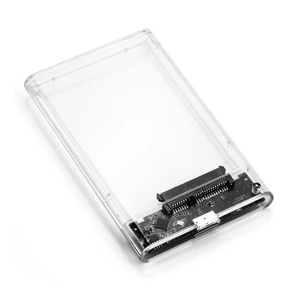 USB 3.0/Type C External Hard Drive Enclosure 2.5 Inch SATA to USB3.0 UASP Clear Portable Hard Drive Case HDD Tool-Free