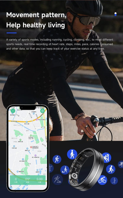 Smart Health Ring Comprehensive Monitoring Elegant Design Multi-Functional Sports Tracker IP68 Waterproof Rings for Women Men