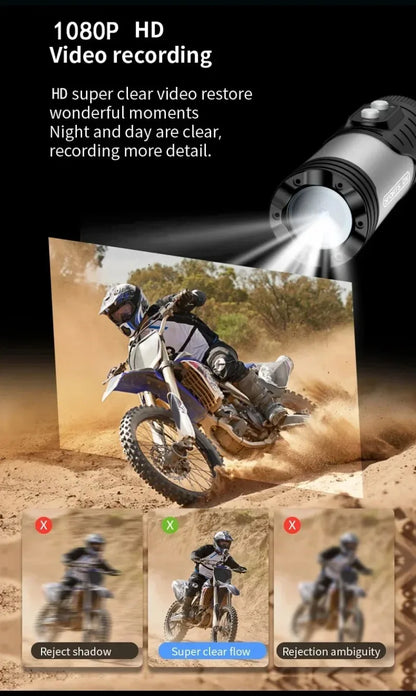4K Mini Sport DV Action Sport Camera Flashlight Helmet Full HD 1080P Video Ideal Bodycam for Bike, Cycle, Motorcycle Camcorder