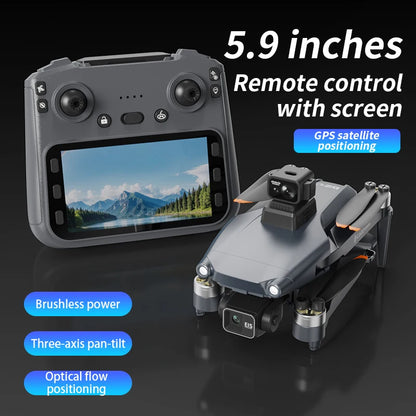 New L600-1 PRO MAX GPS Drone 5KM 4K Professional HD Dual Camera 360° Laser Obstacle Avoidance Brushless Quadcopter Toy Gift
