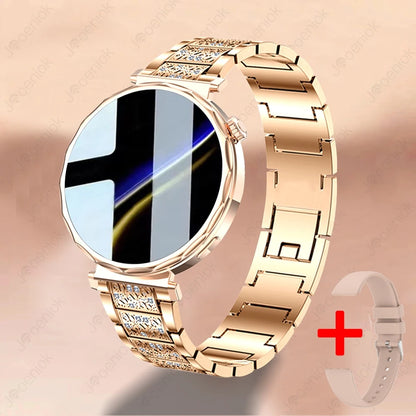 2025 New Fashion Bluetooth Call Smart Watch Women AMOLED HD Screen Health Monitoring 100+ Sports Mode Smartwatches IOS