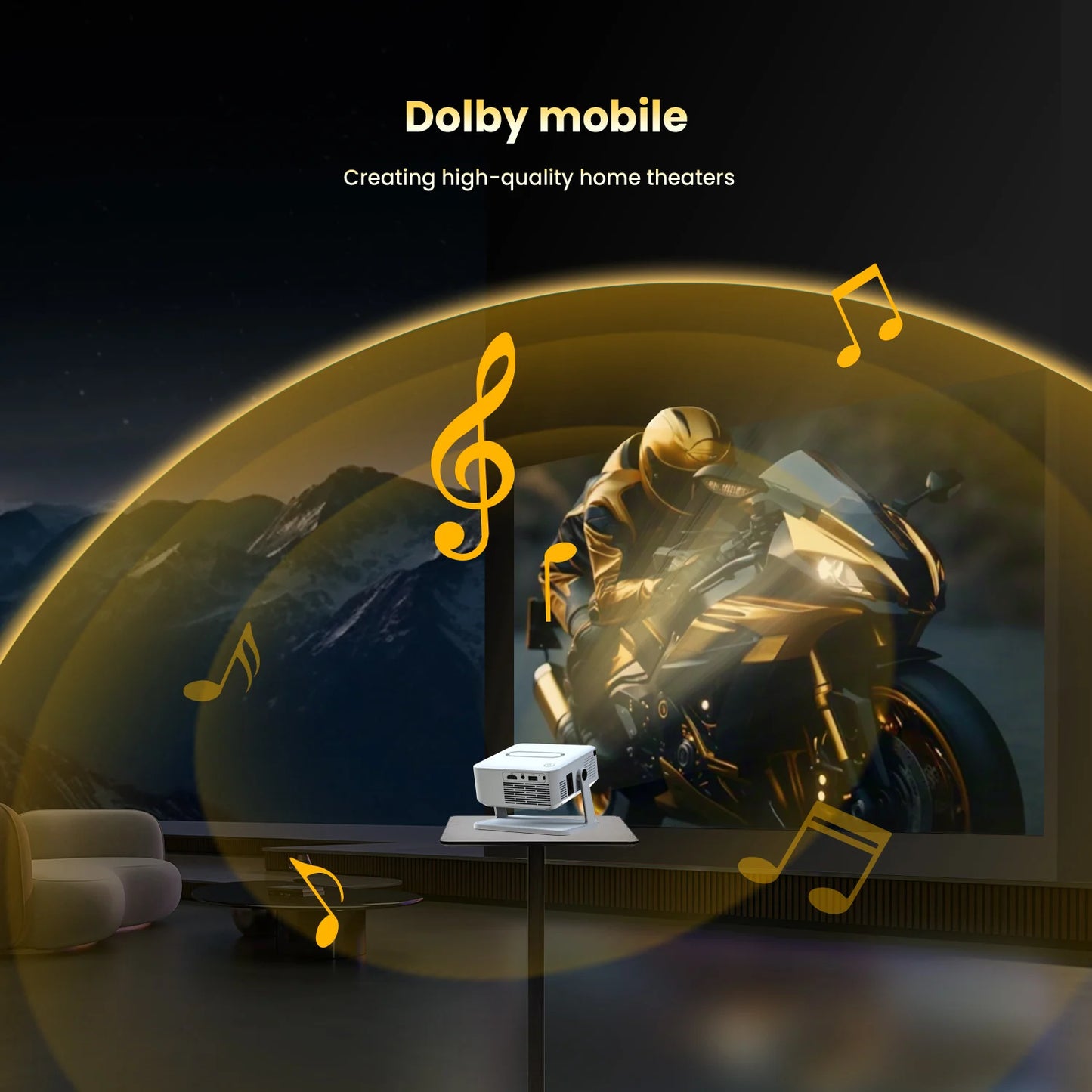 Digital Projector Android With Holder HD Video Smart Projector Outdoor with HDMI USB Wireless Connection for Home Cinema Out