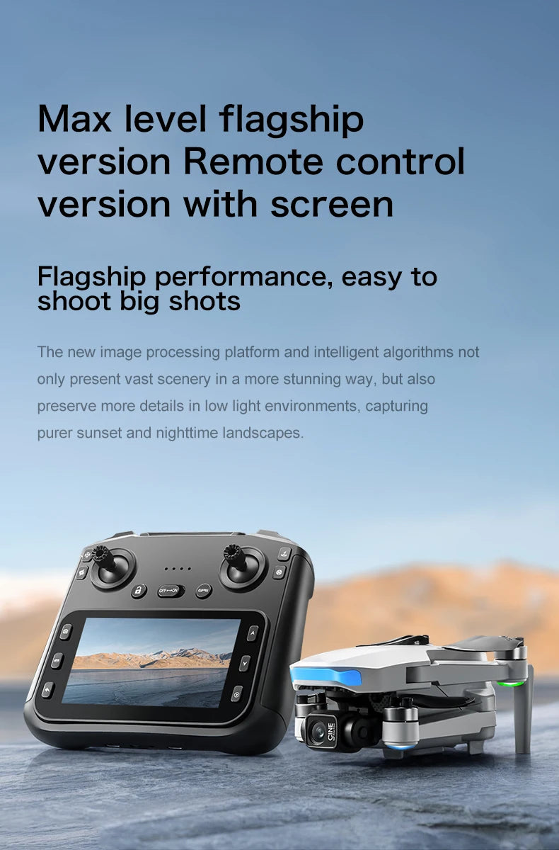 S-X1 New Drone with Screen 3-Axis Anti-shake Gimbal 4K Aerial Brushless Drones RC Quadcopter 5G GPS 8K HD Cameras EIS Mini Dron