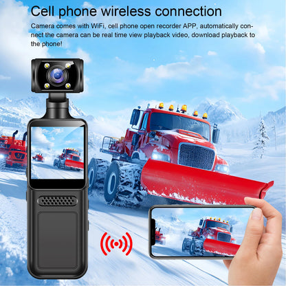 Handheld Sports Camera 1.3 Inch Screen LED Light 180 Degree Rotating Lens Action Camera WiFi 135 Degree Wide Angle for Travel