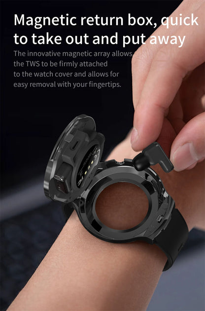 LIGE 2025 Smart Watch 2 in 1 With Earphone Smartwatch Bluetooth Call Men Watch AI Voice Heart Rate Monitor Play Music SmartWatch