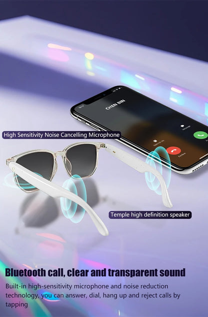 Smart Glasses Listenable Songs, Wireless Headphone Glasses, Shades for Women & Men, 3in1 Smart Glasses that Play Music 