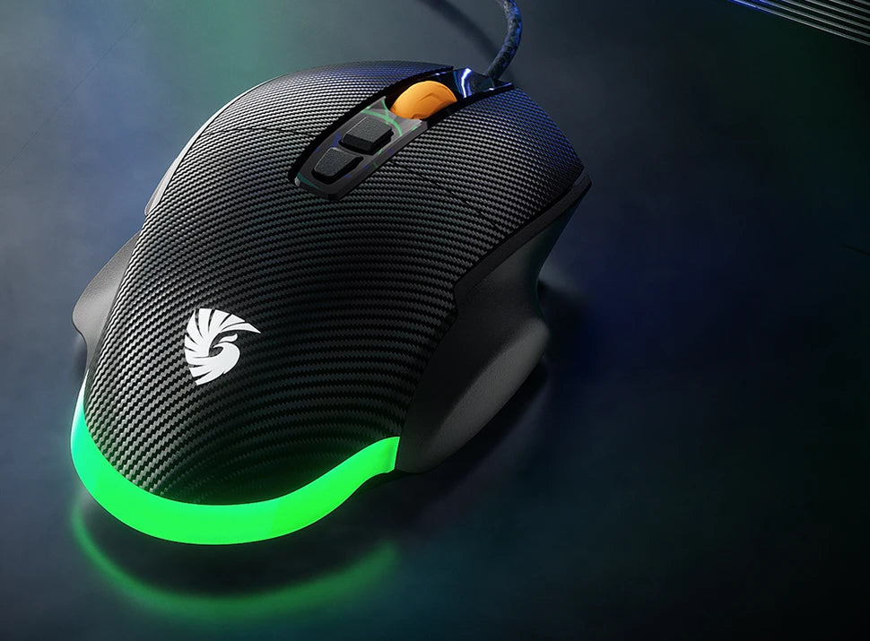 Wireless Game Mouse 12800DPI 1000Hz BT/2.4G/Wired 7 Buttons Macro Mouse for E-sports Ergonomic Design RGB Backlit