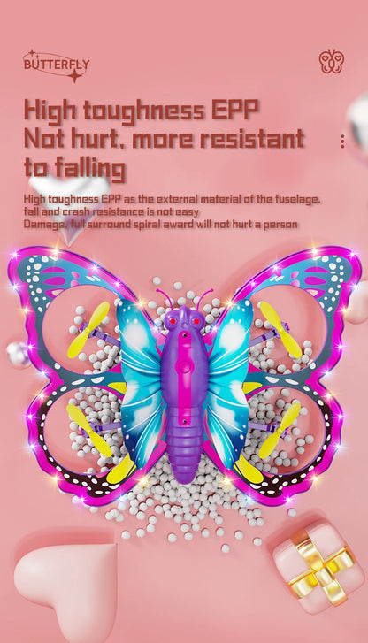 New V40 Glitter Butterfly Remote Control Aircraft 2.4GHz Gravity Sensing Mini Drone RC Quadcopter Children's Toy Gift