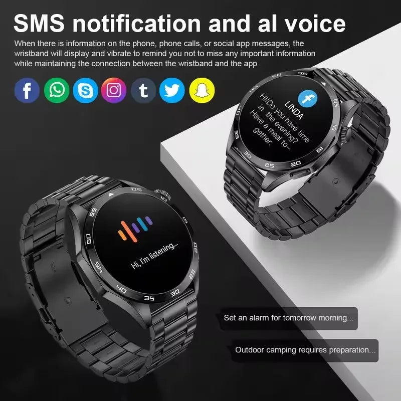 2025 New Mens Smart Watch 360 * 360 Bluetooth Call Smartwatch AMOLED Screen GPS Smart Watches NFC Waterproof Smart Watch for Men