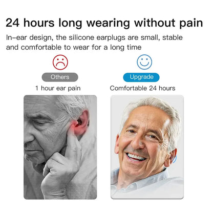 Noise-Reducing Hearing Aid Earphones Assistive Listening Earphones for the Deafness Behind Ear Adjustable Amplifier Speaker