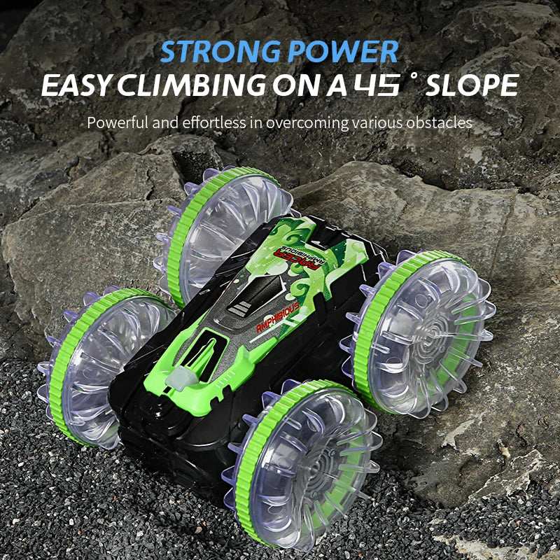 New RC Stunt Amphibious Stunt Off-road Electric Remote Control Vehicle Double-sided Tumbling Car Children's Lighting Toys Gifts