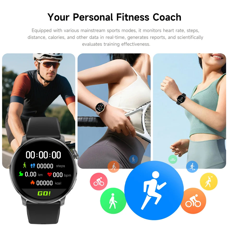 Fashion Women Bluetooth Call Smart Watch DIY Dial Health Monitoring Full Screen Touch Smartwatches 2025 New Android IOS