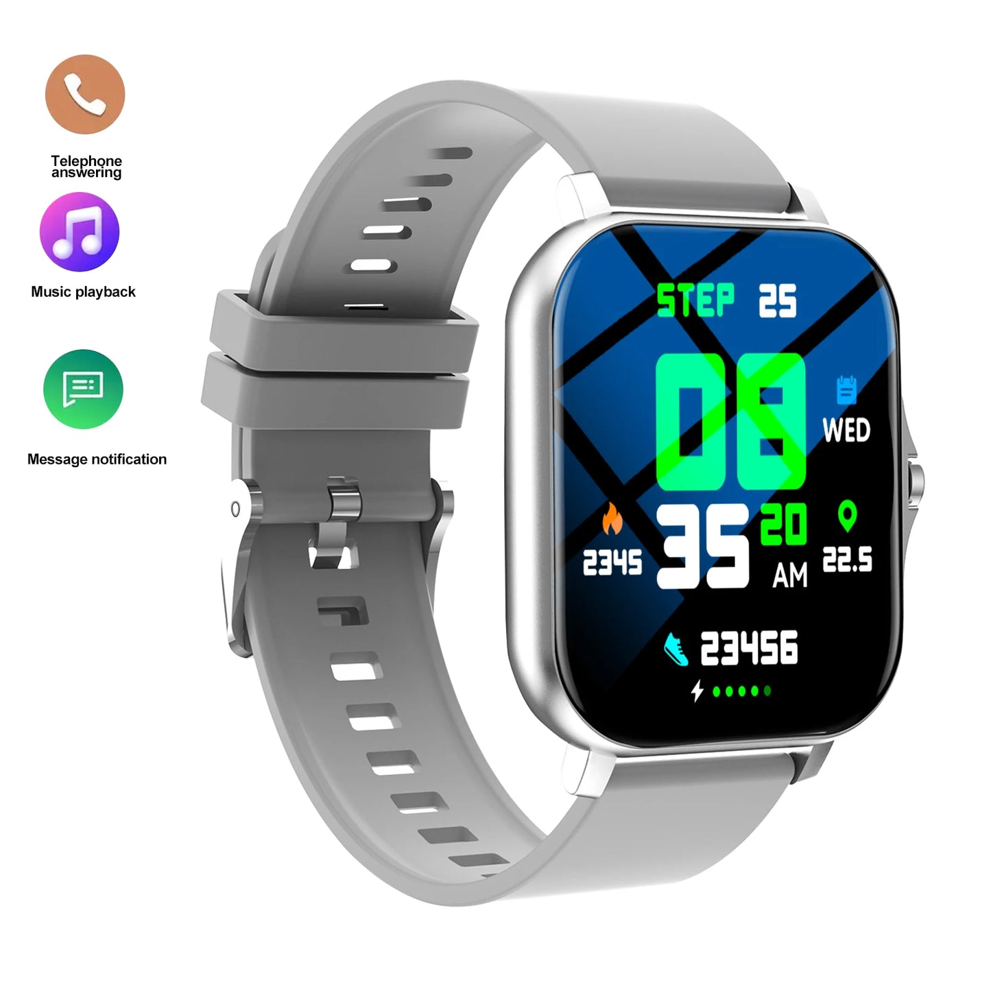2025 Smart Watch, Sports Watch, Incoming Call Alert Multiple APP Alerts, Fashionable for Men and Women, iPhone/Andriod