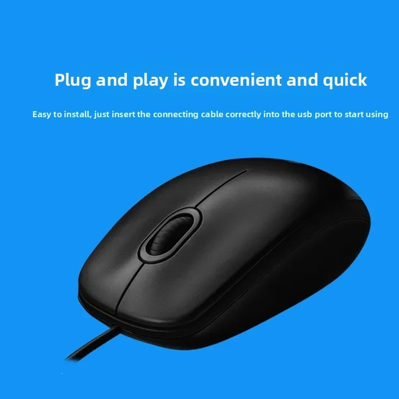 Logitech M100 Wired Mouse Ergonomic Design Comfortable Grip General Purpose for Home Business Office Everyday Use