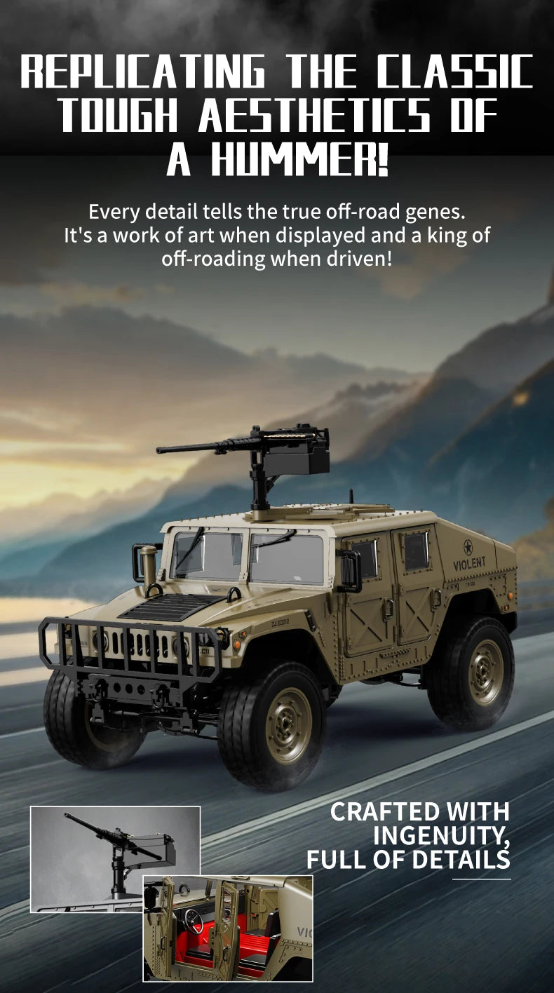 JJRC C8835 RC Car Simulation 4x4 All-terrain 2.4G Remote Control Car Off-road Climbing Electric Truck with LED Light RC Toy Gift