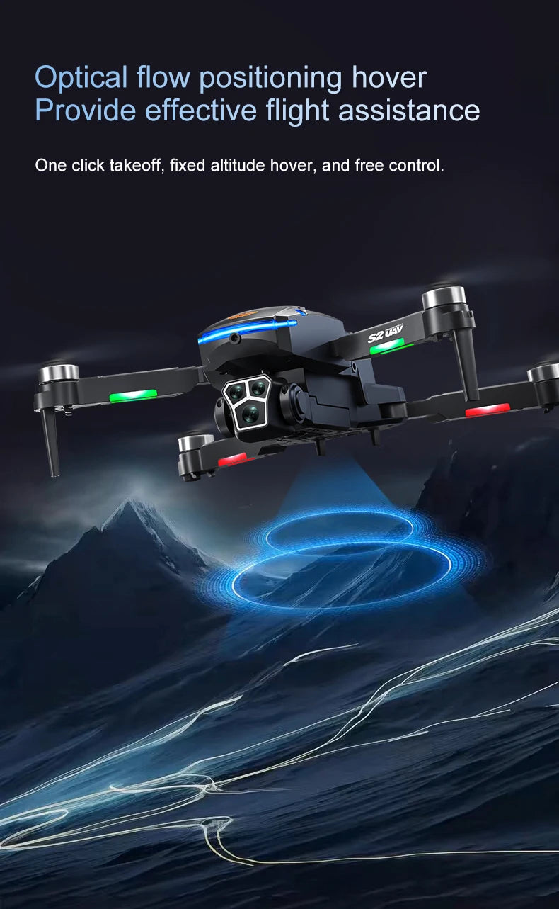 S2 Drone 8k Professional Hd Dual Camera Obstacle Avoidance Foldable Quadcopter Drone With Screen Remote Control New