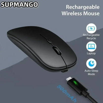 Wireless gaming mouse, quiet and magical, suitable for laptops and tablets, with battery powered and rechargeable versions