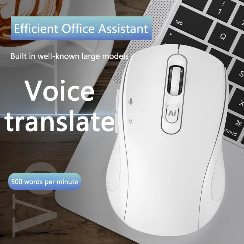 Intelligent Mouse Wireless Bluetooth Dual Mode Mute Rechargeable Mouse Voice Typing Translation Writing Office Universal
