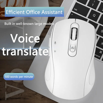Intelligent Mouse Wireless Bluetooth Dual Mode Mute Rechargeable Mouse Voice Typing Translation Writing Office Universal
