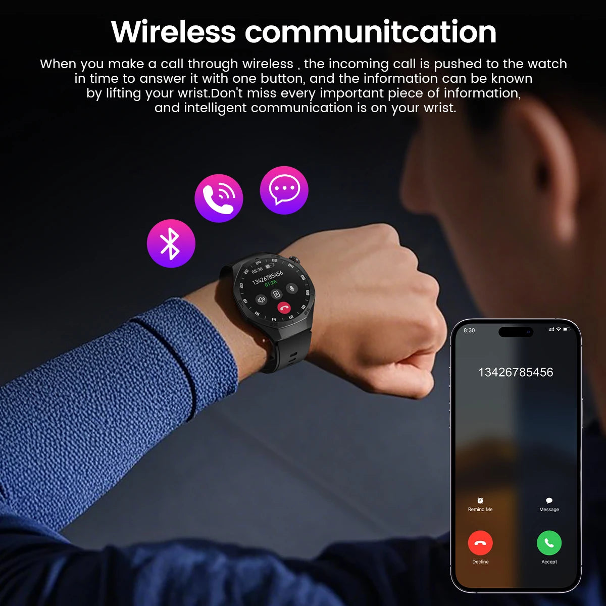2025 New Smart Watch Men AMOLED Screen GPS Motion trajectory Heart Rate Bluetooth Calls SmartWatch Waterproof