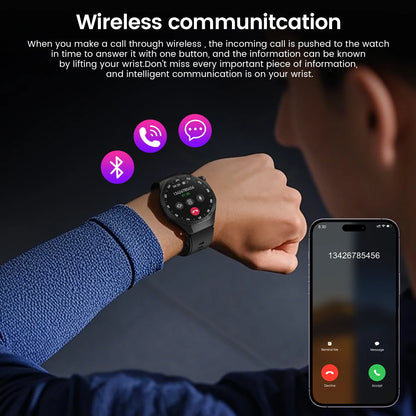 2025 New Smart Watch Men AMOLED Screen GPS Motion trajectory Heart Rate Bluetooth Calls SmartWatch Waterproof