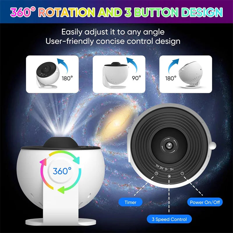 Galaxy Projector for Bedroom HD Image Star Projector Galaxy Light Adjustable Knob 13 Film Discs Planetarium Projector for Kids